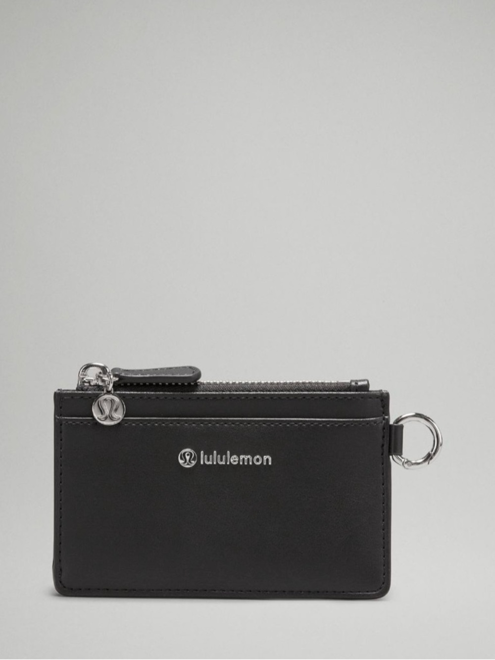 lululemon athletica Black Slim Zip Card Holder Wallet